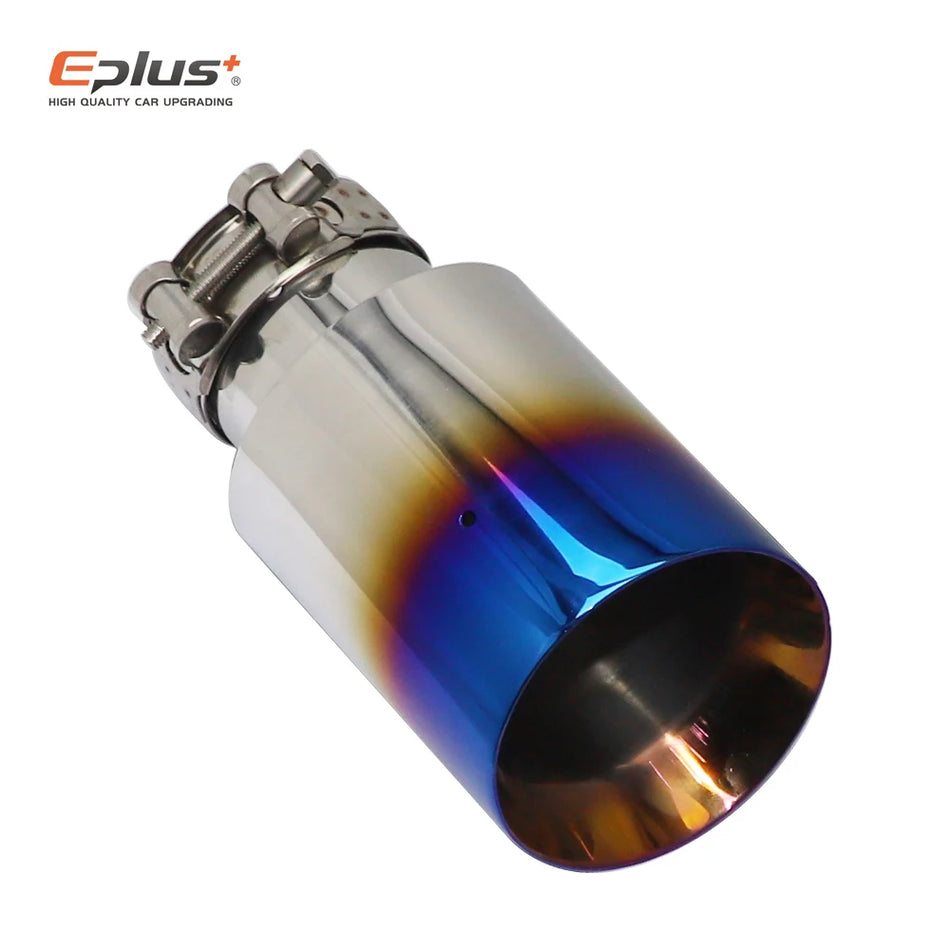 Universal Stainless Steel Car Muffler Tailpipe Decoration, Roasted Blue Finish