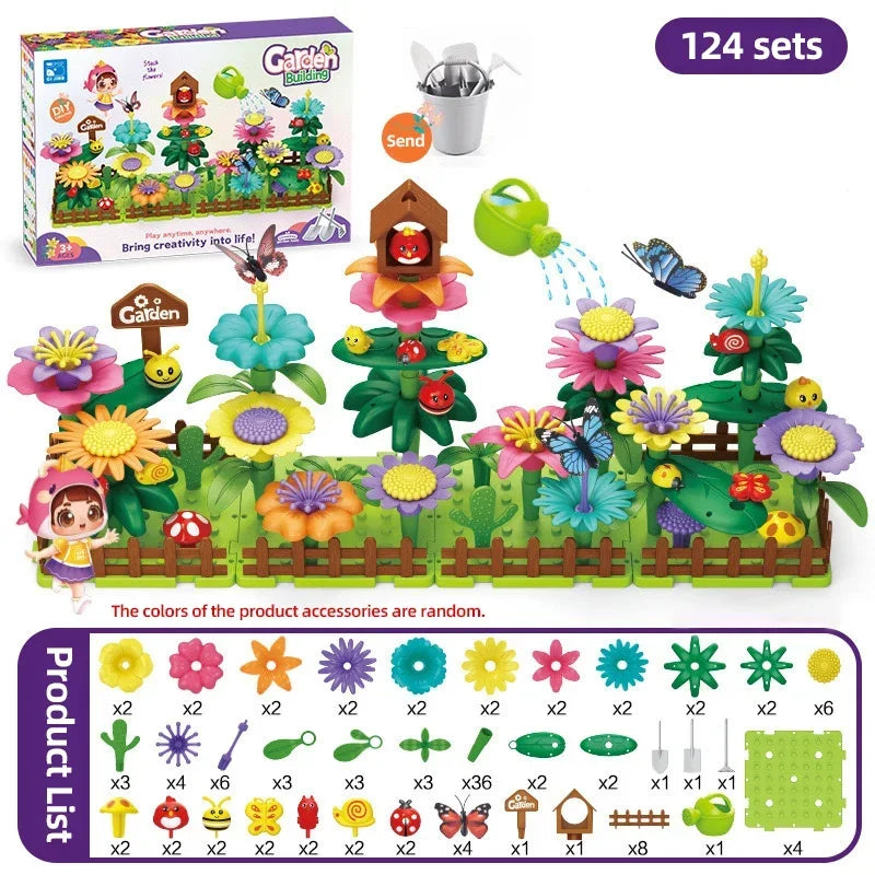 Flower Garden Building Set &ndash; Educational Flower Stacking 124 pieces