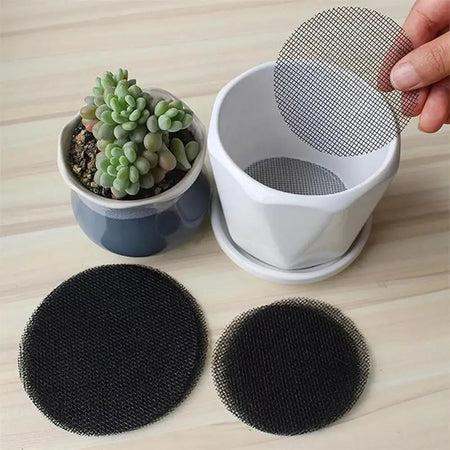 50PCS Flower Pot Mesh Pads &ndash; Prevent Soil Loss with Durable Drainage Screens