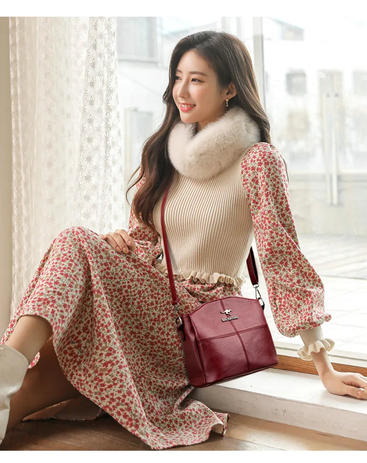 Elegant Embroidered PU Leather Tote Bag for Women