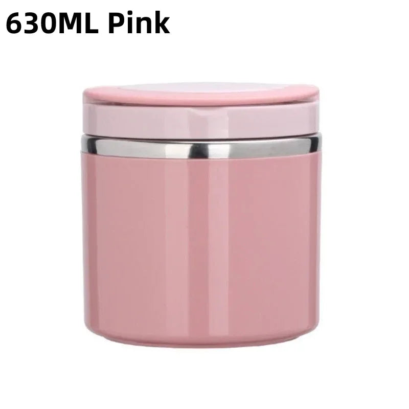 630/1000ml Stainless Steel Thermos &ndash; Keeps Food Hot Pink-630ml