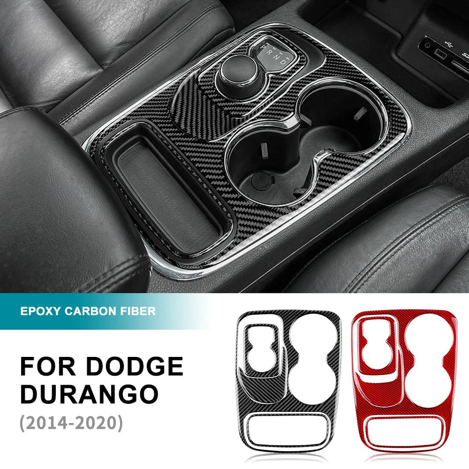Zachte carbonfiberafdekking voor versnellingspookpaneel voor Dodge Durango 2014-2020
