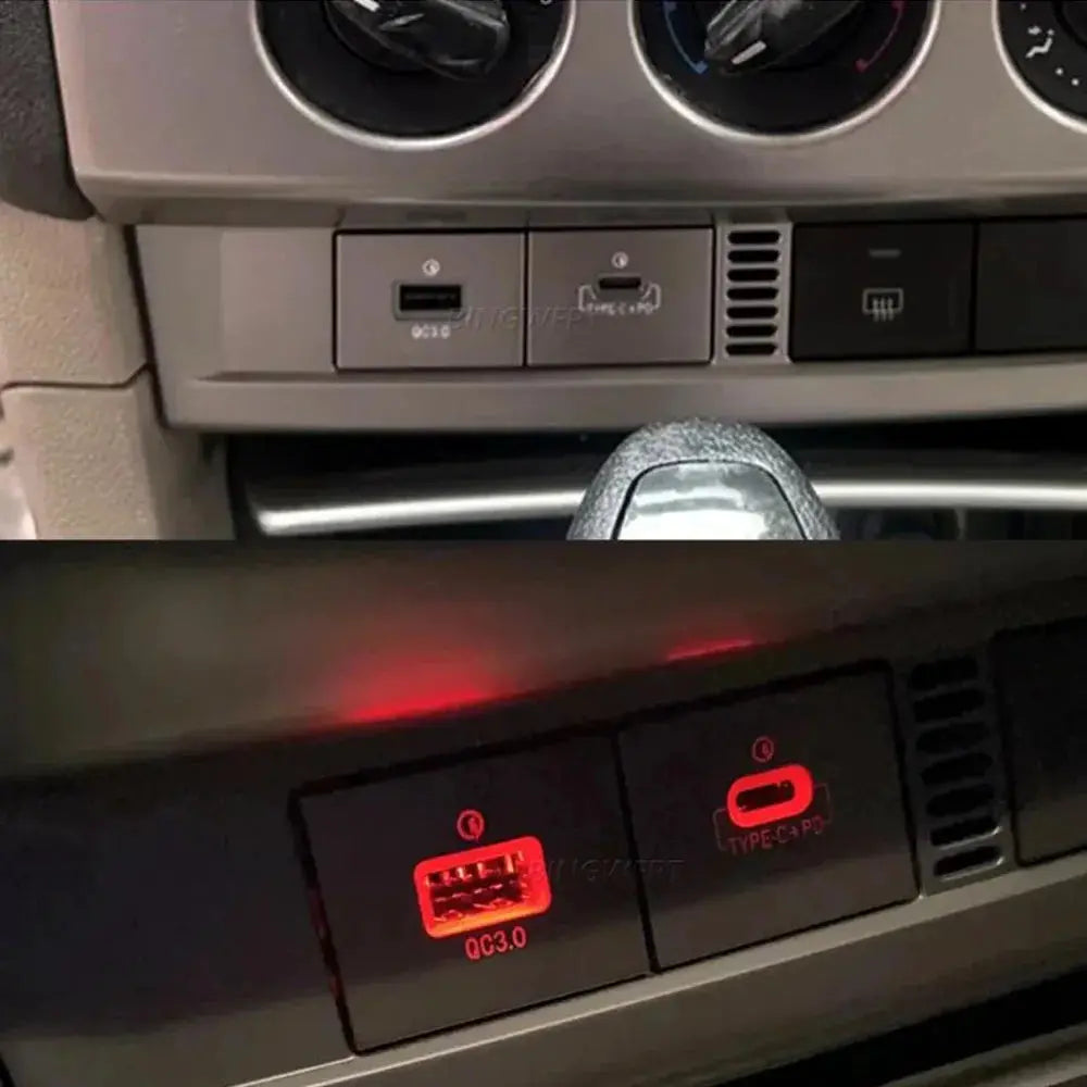 PD Type-C USB Charger Socket Fast Charge Adapter QC3.0 Power Outlet Switch for Ford Focus 2 Mk2 2009 2010 2011 by InterCyprus Trading Ltd