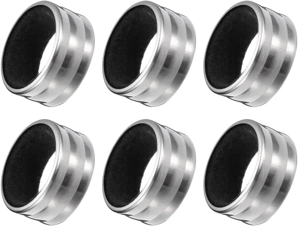 Stainless Steel Wine Bottle Collars &ndash; Velvet Drip Ring 6PCS Black