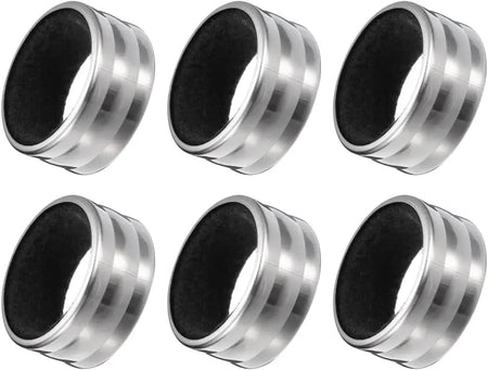 Stainless Steel Wine Bottle Collars &ndash; Velvet Drip Ring 6PCS Black