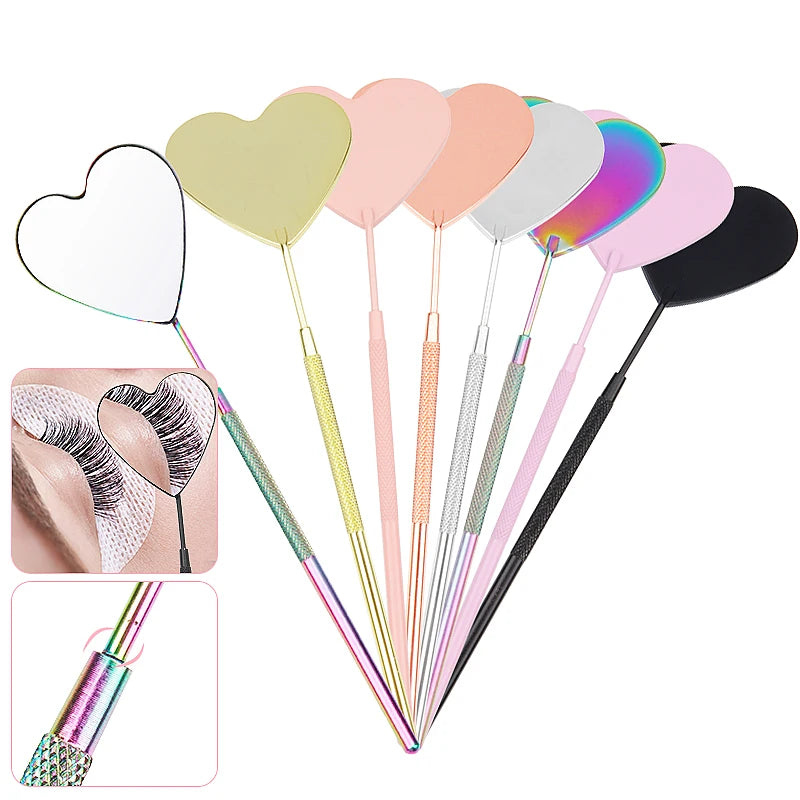 Stainless Steel Long Handle Eyelash Extension Checking Mirror