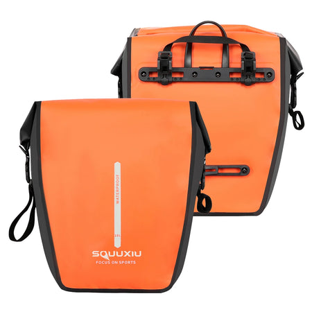 Bike Pannier Bag &ndash; Rainproof Versatile Rear Rack Storage Orange 1 pair