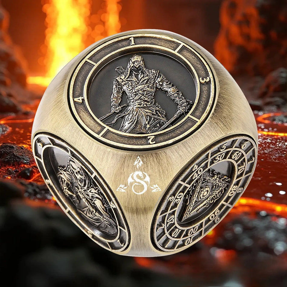 Metallilised 6-küljelised pöörlevad kuuli mängud DND ja Cthulhu RPG lauamängude jaoks