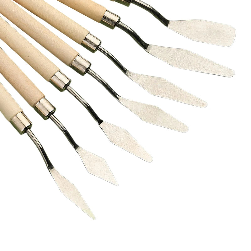 7Pcs Stainless Steel Oil Painting Knives Set &ndash; Mixing Knives