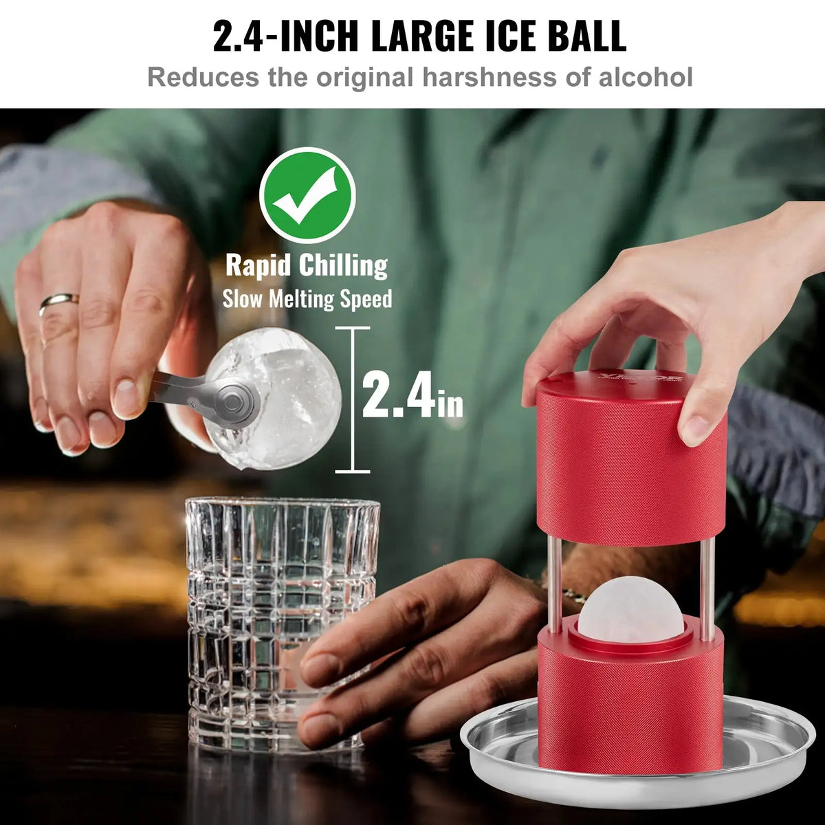 Ice Ball Press 2.4 Inch Alloy Ice Sphere Kit