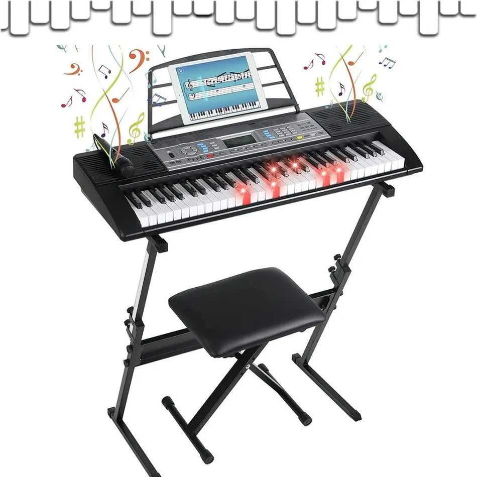 61 Tangenters Elektroniskt Piano För Nybörjare Med X Ställ