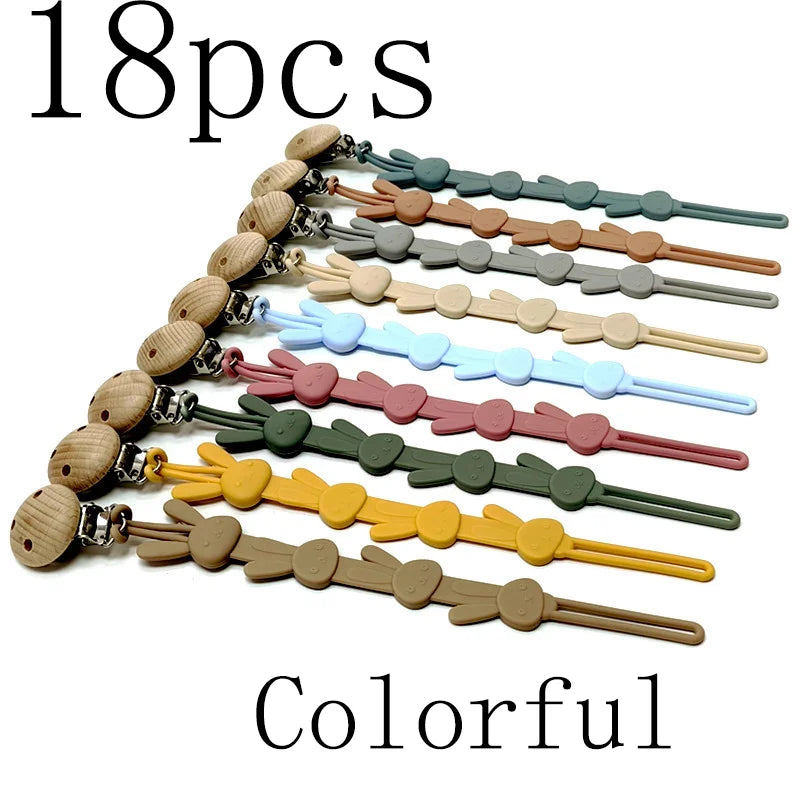 Silicone Pacifier Chain &ndash; Anti-Drop Design for Babies Colorful 18pcs