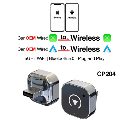 CarPlay Adapter Wireless Android Car Dongle - 2in1 Plus CP204