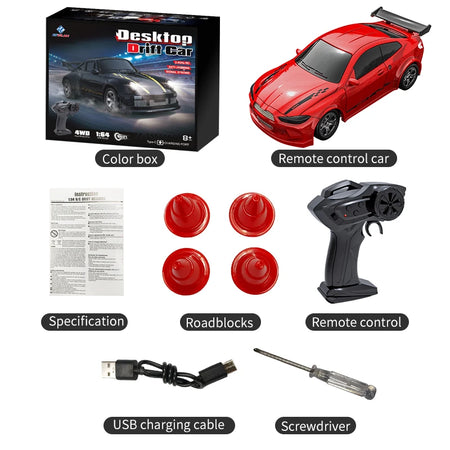 Teranty KF20 1:64 Scale Drift RC Car - Remote-Controlled Four-Wheel Racer KF20-B-Color box 1