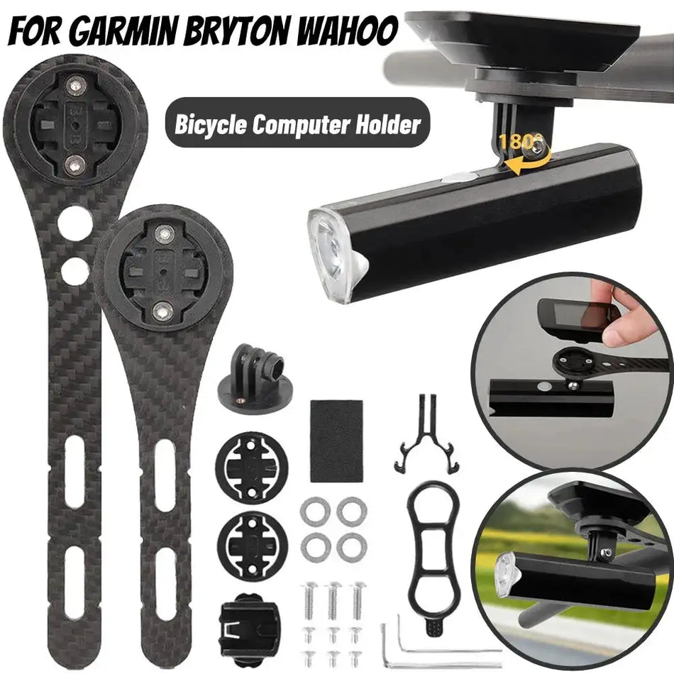 Carbon Fiber Bicycle Computer Mount Garmin Bryton Wahoo
