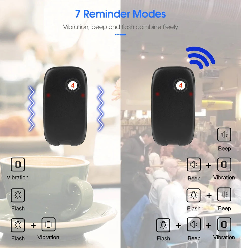 TD175 10 gab. Coaster Pager Saņēmēji restorānu zvanu sistēmai