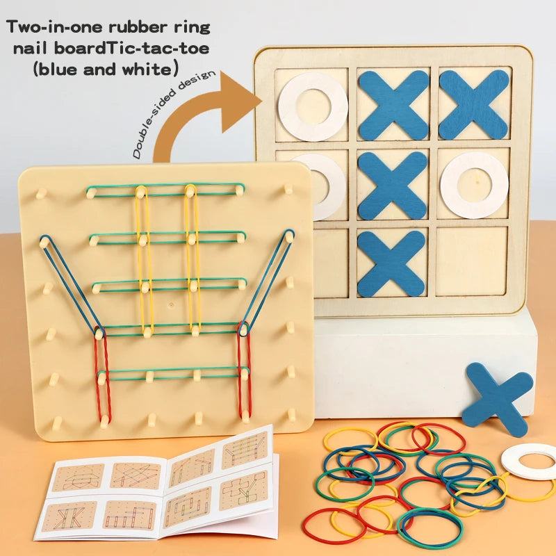 2-In-1 Wooden Tic Tac Toe And Pegboard Set &ndash; Montessori Play NB205C1