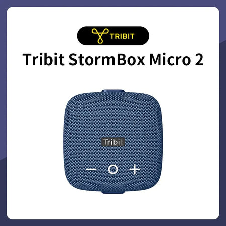 Tribit StormBox Micro 2 Portable Bluetooth Speaker 90dB Loud Sound Deep Bass IP67 Waterproof Camp Small Speaker Built-in Strap Blue