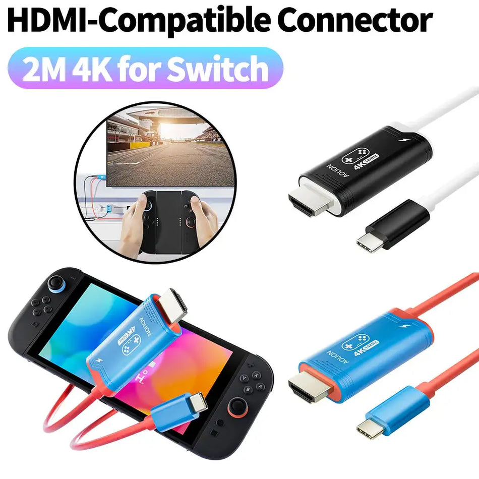 2M Type C To HDMI 4K 60Hz 144Hz Nintendo Switch Adapter