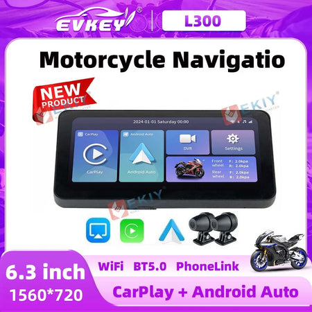 EKIY L300 6.3 Inch Motorcycle Display &ndash; Wireless CarPlay and Android Auto