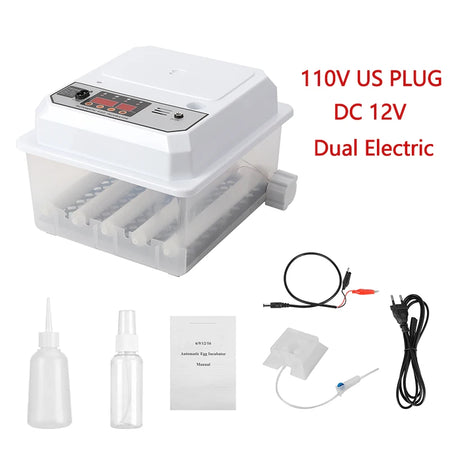 16 Egg Incubator Dual Electric &ndash; Automatic Egg Turning 110V DC12V