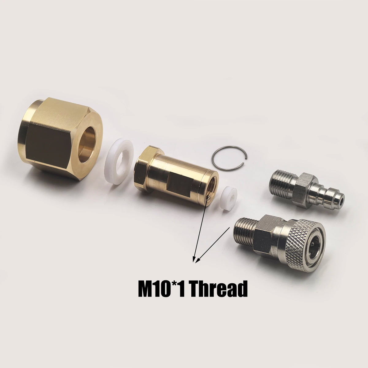 CO2 Tank CGA320 Fitting 8mm Quick Disconnect - Solid Copper