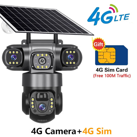 Solar 4G Sim Outdoor Camera - 12MP, 10X Zoom 4G Camera