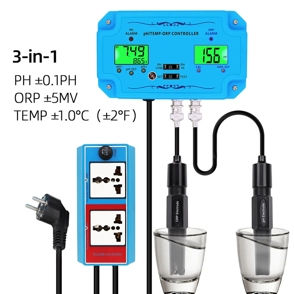 PH-2839 3 In 1 PH Temp ORP Meter - Aquarium Water Monitor