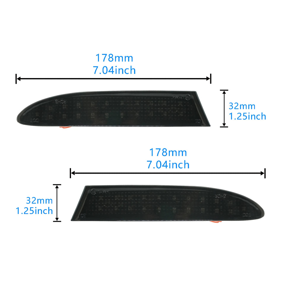 Par de Luzes de Paragem LED com Refletor do Para-choques Traseiro com Lente Fumada Preta para BMW X3 F25 M Sport 11-14 e 14-17