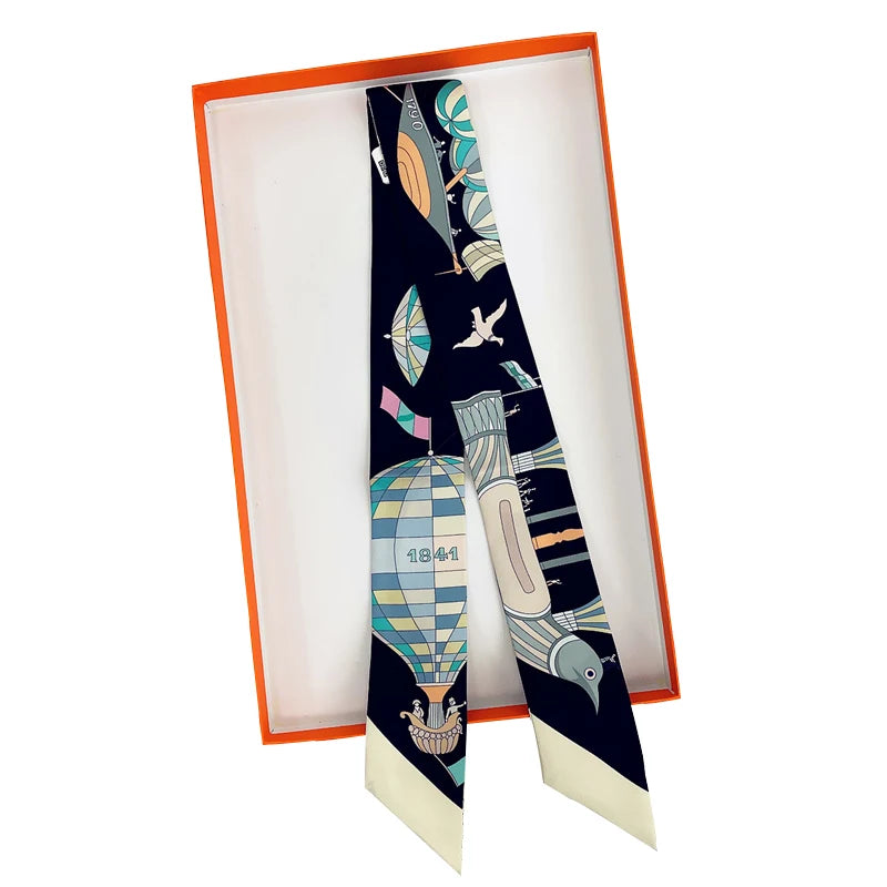 Skinny Mulberry Silk Scarf &ndash; Luxurious Versatility for Everyday Elegance Color-01 / 5X85 CM / CHINA