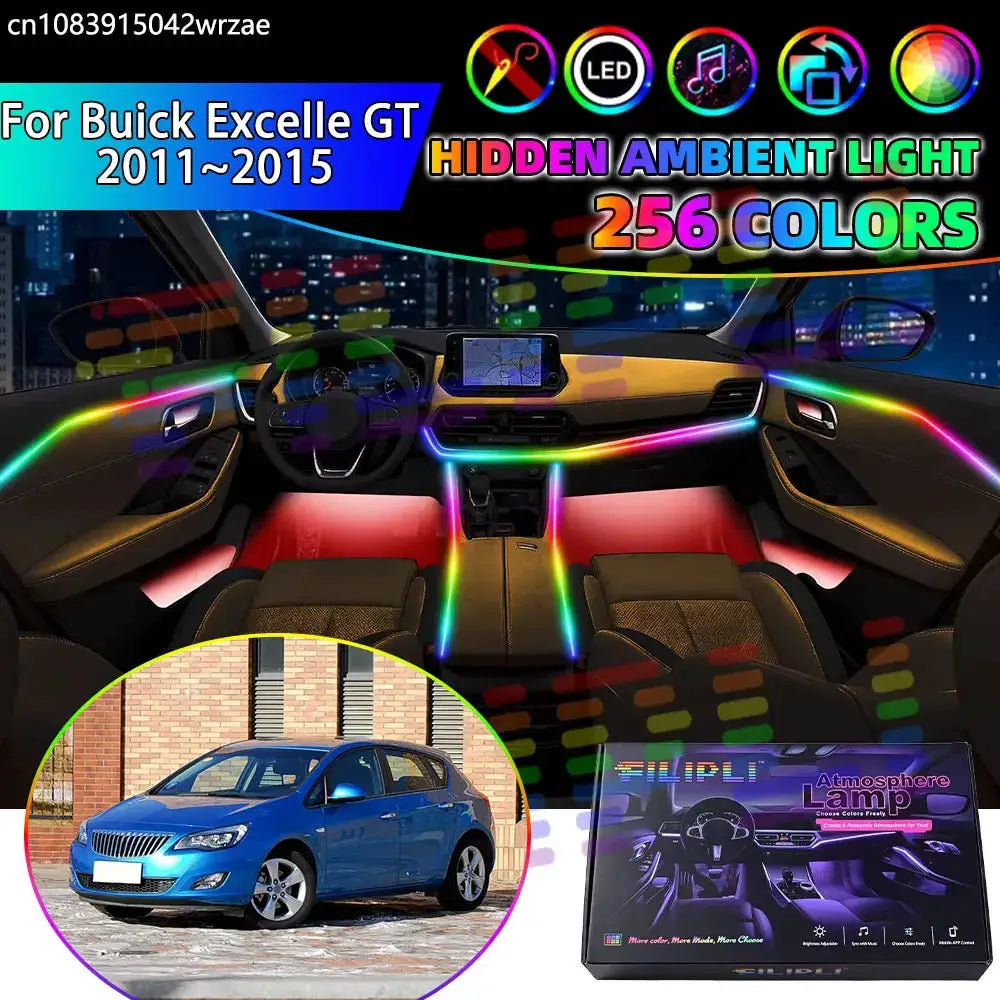 For Buick Excelle GT 2011~2015 MK1 1th RGB Car Interior Ambient Lights Strips Breathing Lighting Kit App Control LED strips Auto by InterCyprus Trading Ltd