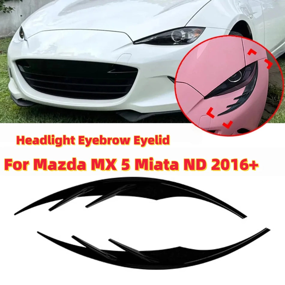 Lišty a kryty obočia svetlometov z ABS pre Mazda MX-5 Miata ND 2016+