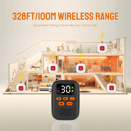 SOS Caregiver Pager &ndash; Wireless Vibration Alarm Display