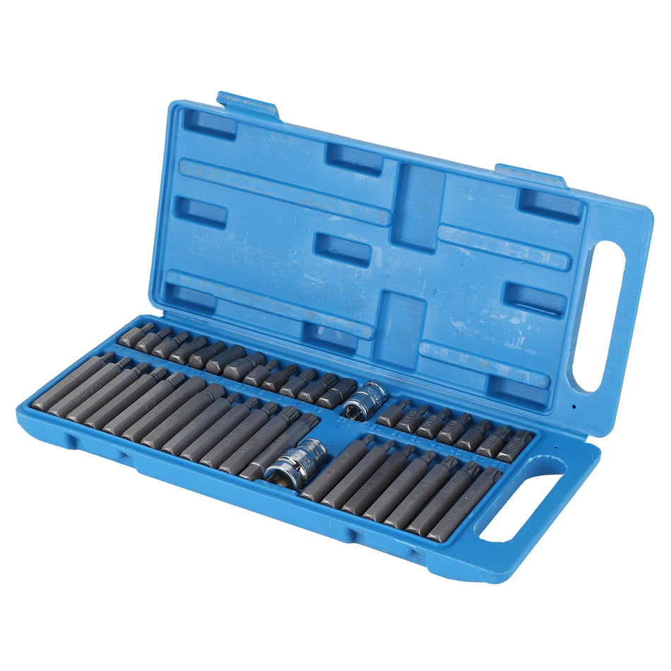 Set de chei cu cap hexagonal Star Spline, 40 piese, cu prindere de 1/2 inch și 3/8 inch