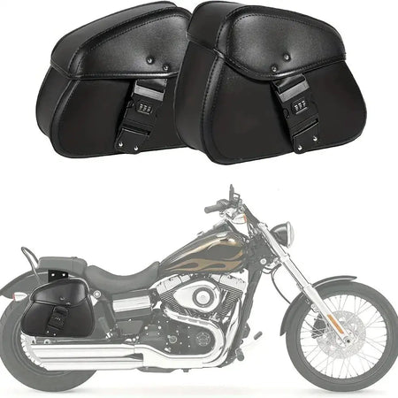 PU leather motorcycle side box waterproof motorcycle side saddle bag universal version suitable for Harley Suzuki Kawasaki Yamah by InterCyprus Trading Ltd