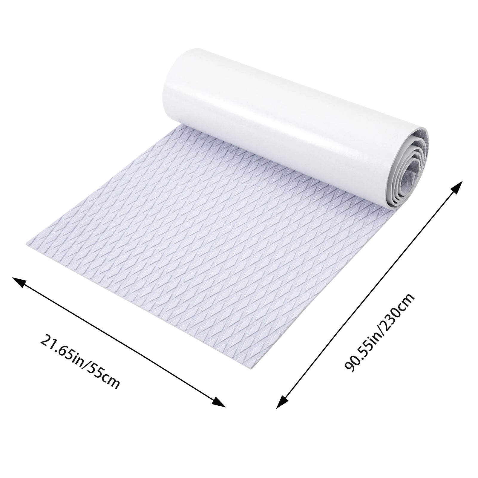 90.55x21.65in Black Grey EVA Boat Mat &ndash; Non-Skid Carpet