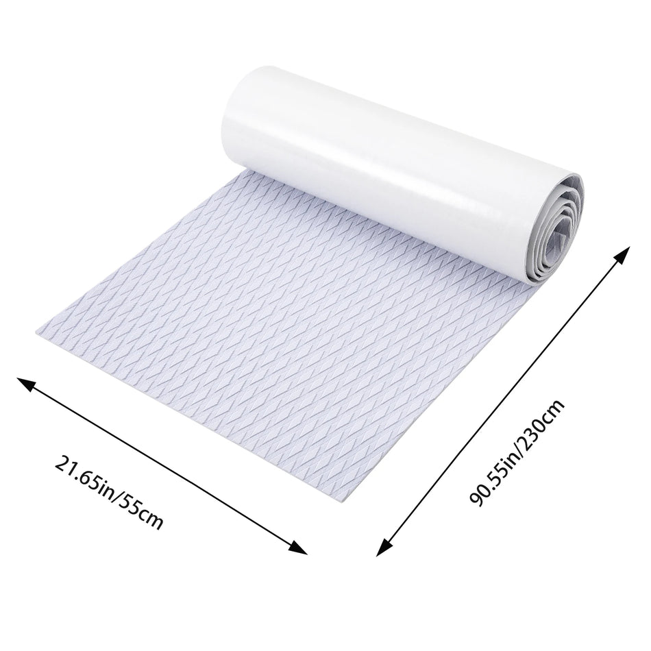 90.55x21.65in Black Grey EVA Boat Mat &ndash; Non-Skid Carpet