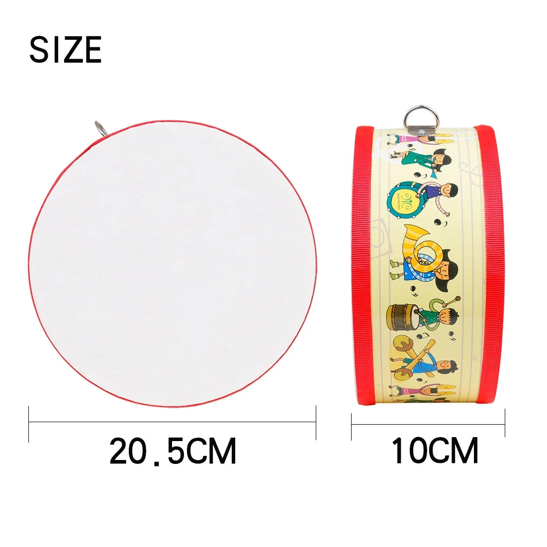 Double Sided Tambourine Drum Orff Cartoon &ndash; Educational Toy