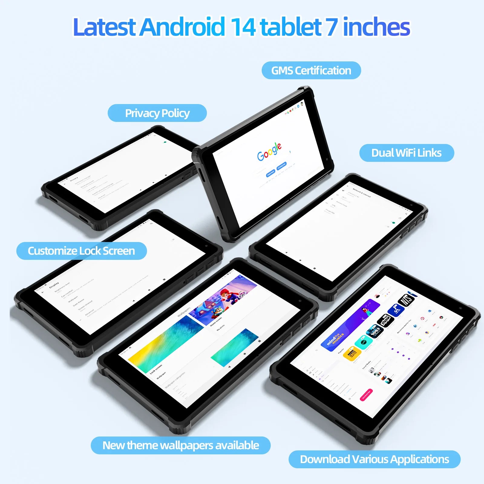 PRITOM Tablet 7 Inch Android 14 A523 &ndash; Ultra Slim Body