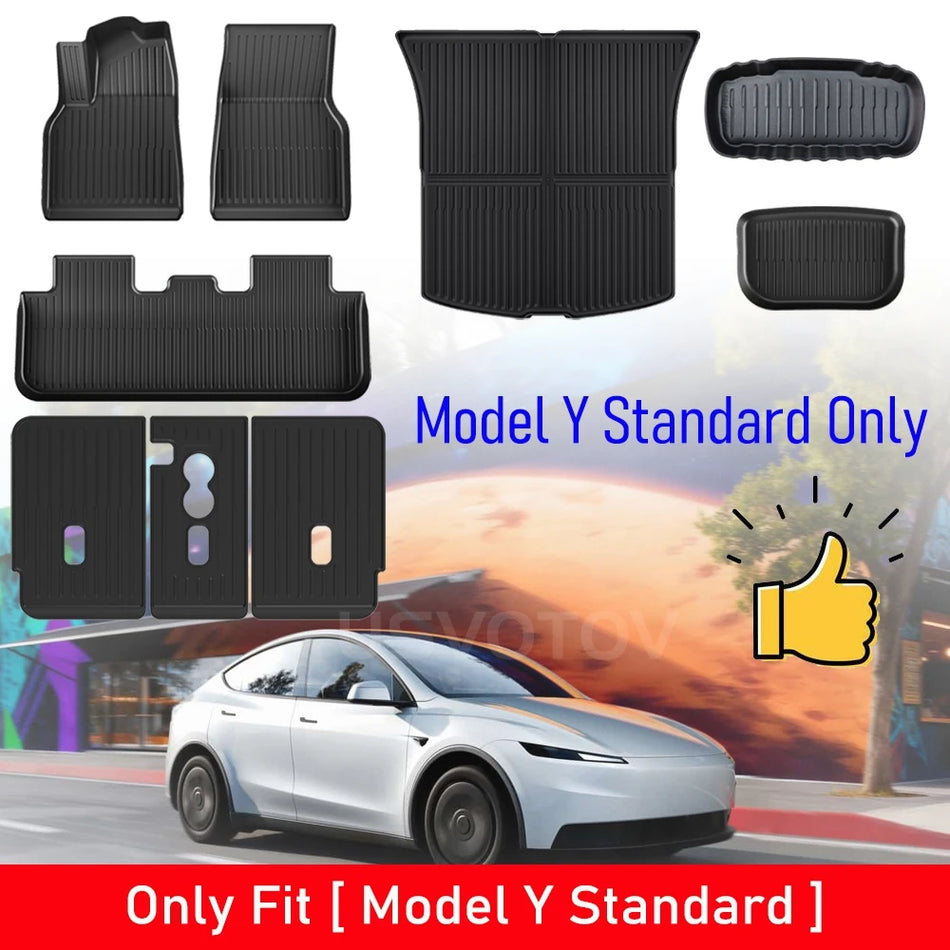 Gumijasti talni preproge in prtljažni oblogi za Tesla Model Y Standard RWD