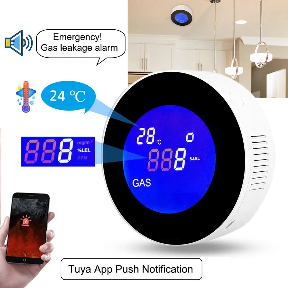 Tuya Wifi Smart Natural Gas Alarm Sensor &ndash; LCD Display