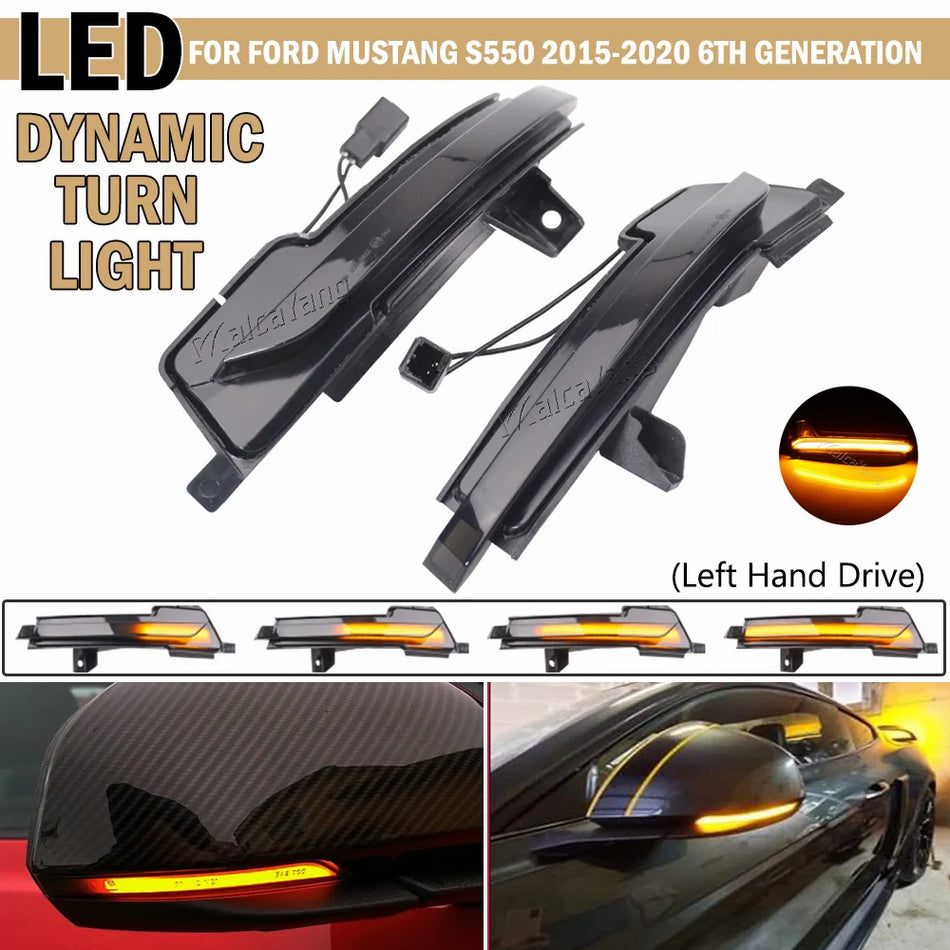Feux de rétroviseur à clignotant ambre avec base T10 pour Ford Mustang S550