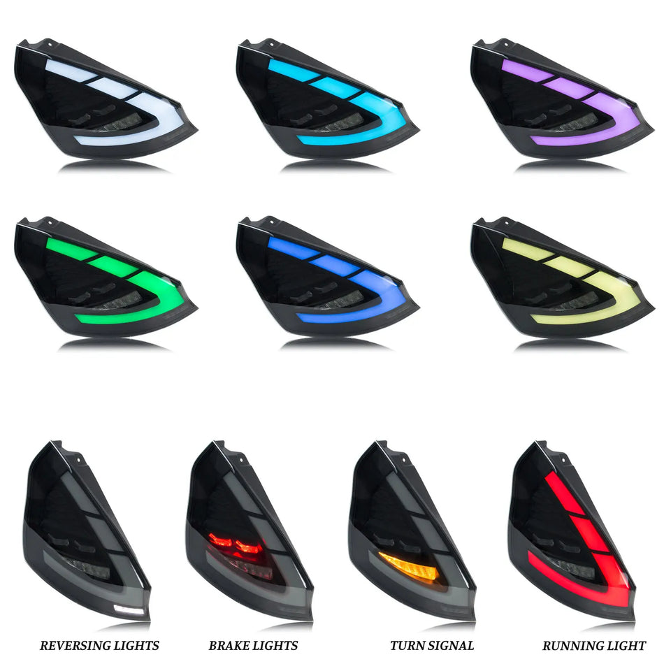 Ford Fiesta MK7 MK7.5 RGB Tail Lights With Sequential Turn Signals