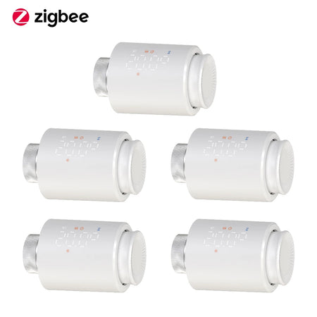 Smart TRV Zigbee Thermostatic Radiator Valve &ndash; Voice Control 5pcs / 3 x 1.5V