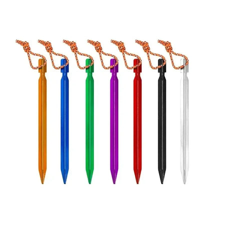 Heavy-Duty 18cm Aluminium Alloy Tent Pegs - 10 Pack