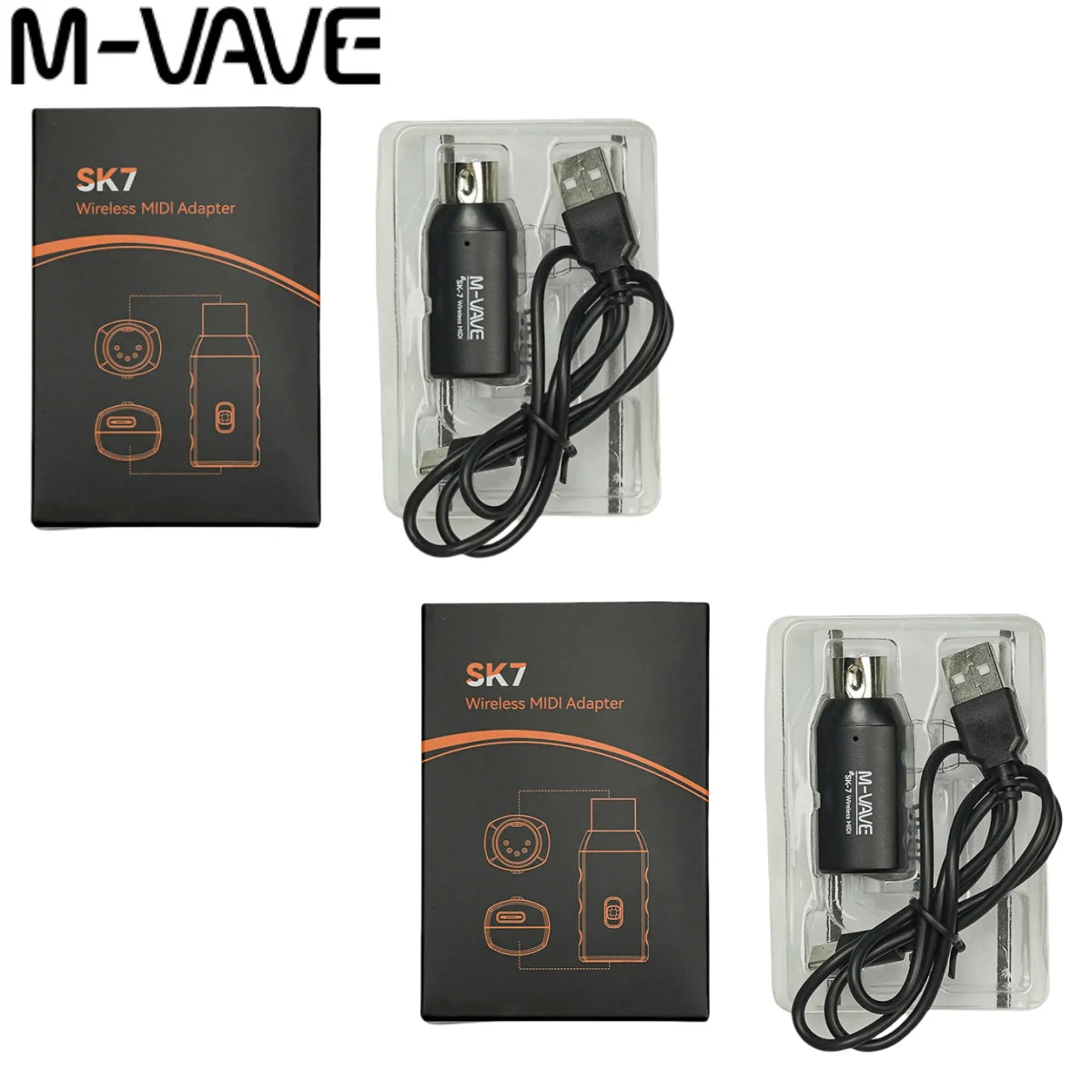 M-VAVE SK7 1/2/5/10 Wireless MIDI Adapter - Low Latency SK-7 2PCS