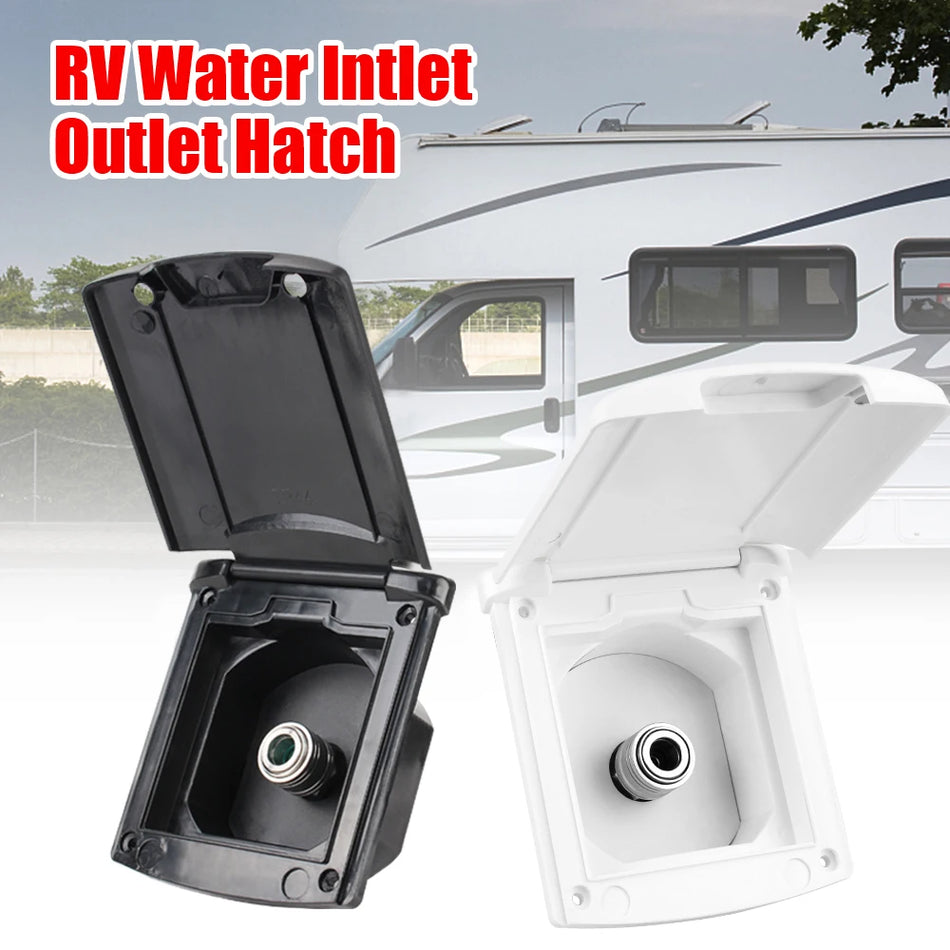 Lockable RV Water Inlet Hatch With Cap Caravan Fill Valve ABS Plastic