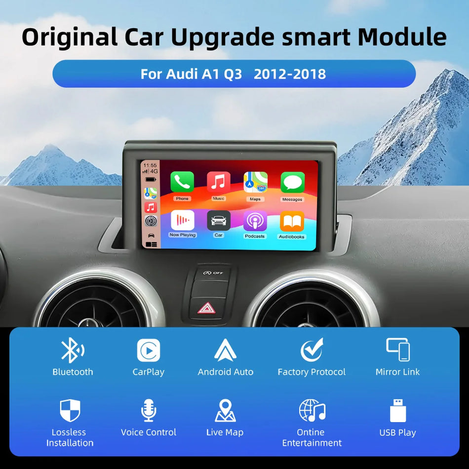Audi A1 Q3 2012-2018 OEM Ekran Yükseltme Dekoder Kutusu ile CarPlay Android Auto
