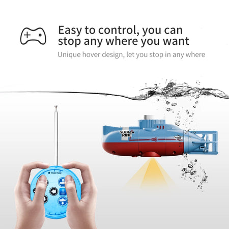 Mini RC Submarine - Waterproof Remote Control Diving Toy for Kids