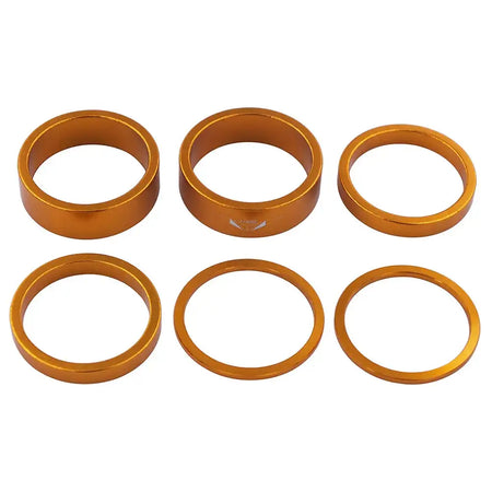 Bike Headset Spacer Kit 6 Pcs 2 5 10mm Aluminum Alloy Gold